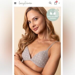 100% Linen Padded Bra Organic All-Natural